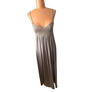 BCBGMaxAzria Gray/Green Backless Dress